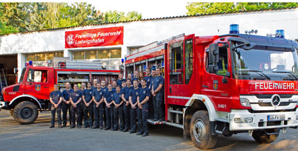Die Mannschaft der Freiwilligen Feuerwehr Stadtmitte