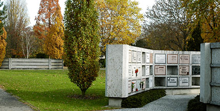 Urnengräber auf dem Friedhof Mundenheim. 