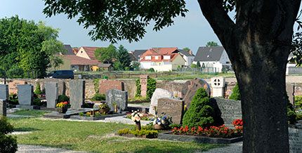 Blick auf den Friedhof Ruchheim