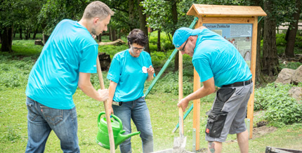 Über 160 Mitarbeiterinnen und Mitarbeiter setzten ihr handwerkliches Geschick an zwei Tagen im Wildpark Ludwigshafen-Rheingönheim (20. und 27. Juni) ein.