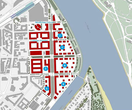 Der Rahmenplan für das Rheinufer Süd.