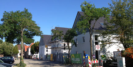 Neubau: die Schlossstraße 2 bis 4 im Sanierungsgebiet Ruchheim.