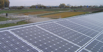 Die Photovoltaikanlage auf dem Pumpwerk Ruchheim. 