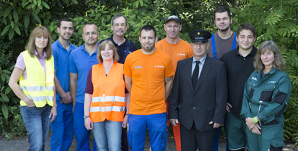 Mitarbeiterinnen und Mitarbeiter des Wirtschaftsbetriebes Ludwigshafen.