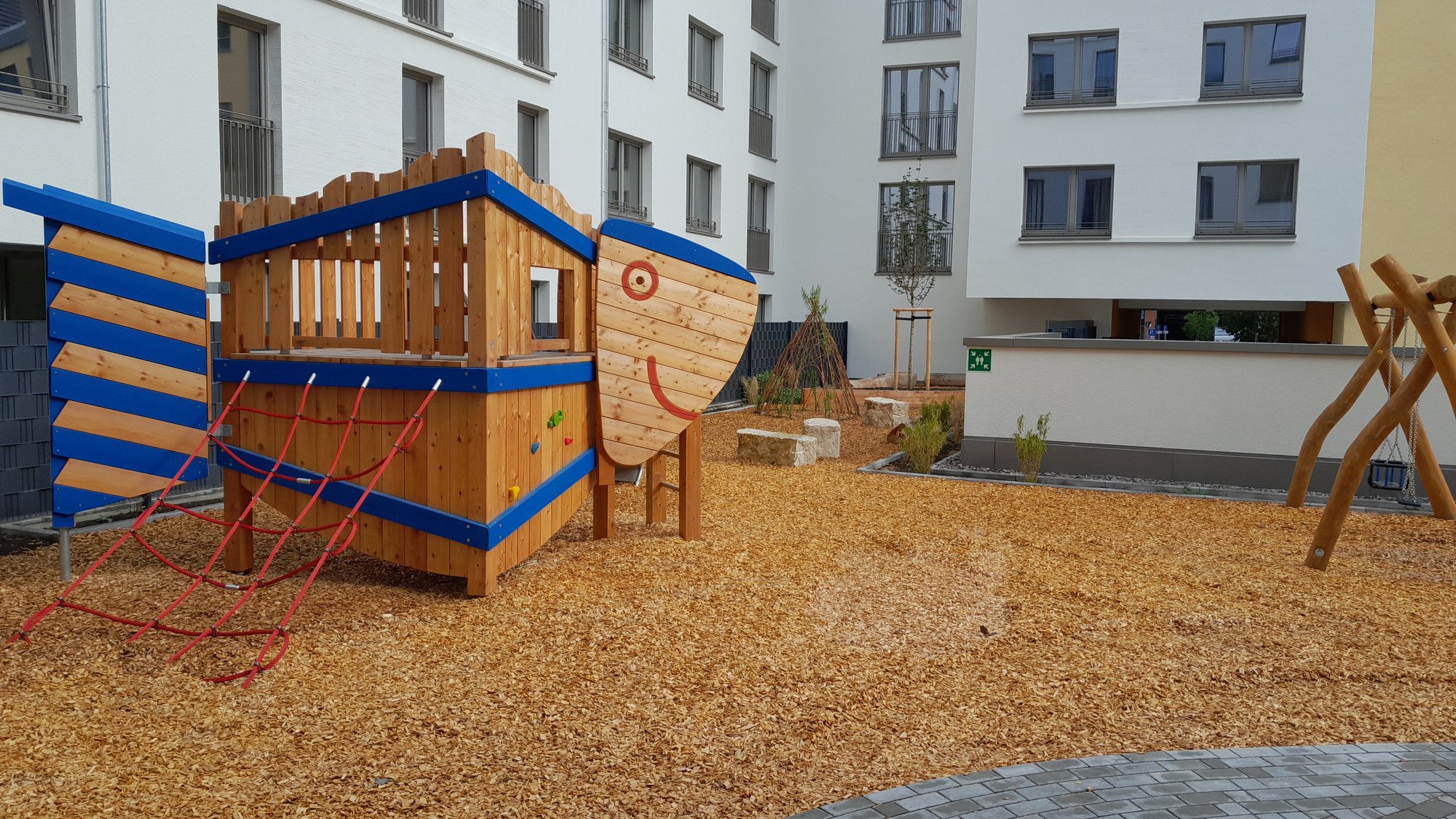 Spielplatz in der neuen Kita Rheinalee